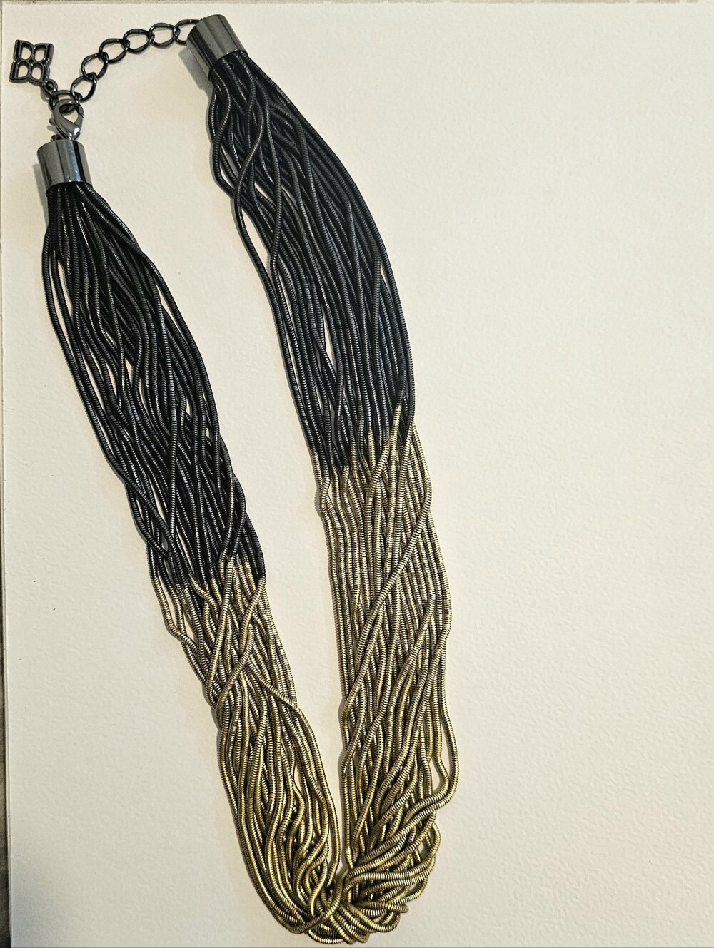 BCBGMAXAZRIA Black and Gold Multi-Strand Necklace